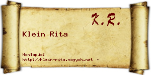Klein Rita névjegykártya