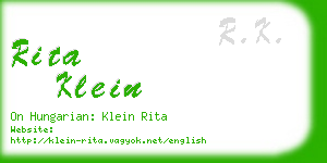 rita klein business card